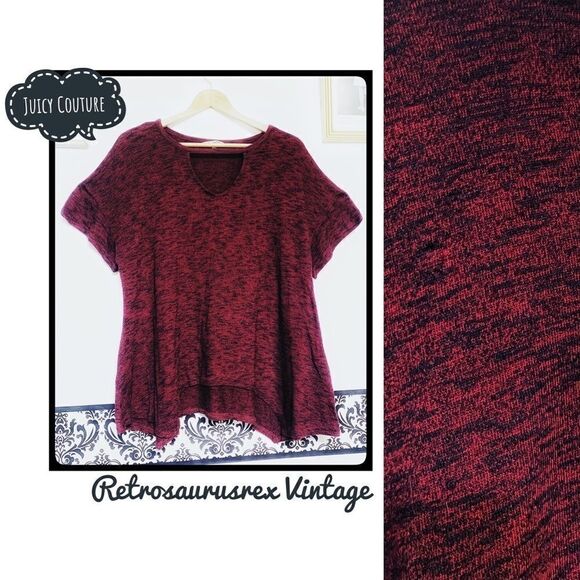 JUICY Couture Sangria Sharkbite Hem Tunic Blouse - Picture 2 of 7